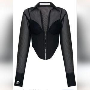 Dion Lee Grid Corset Shirt Black